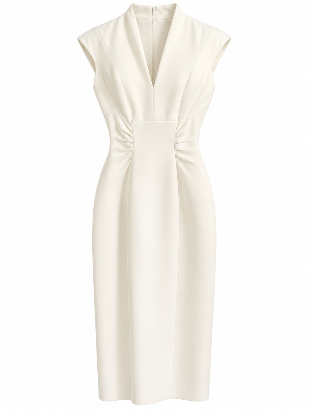 Karen Millen Ivory V-Neck Sheath Dress